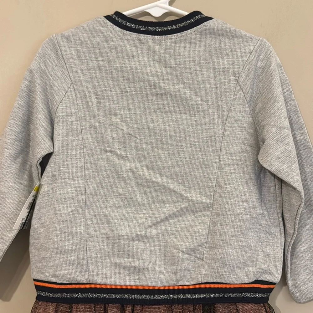 NWT- Truly Me Kids Haunted House long sleeve tutu Dress, Grey multi, 2T